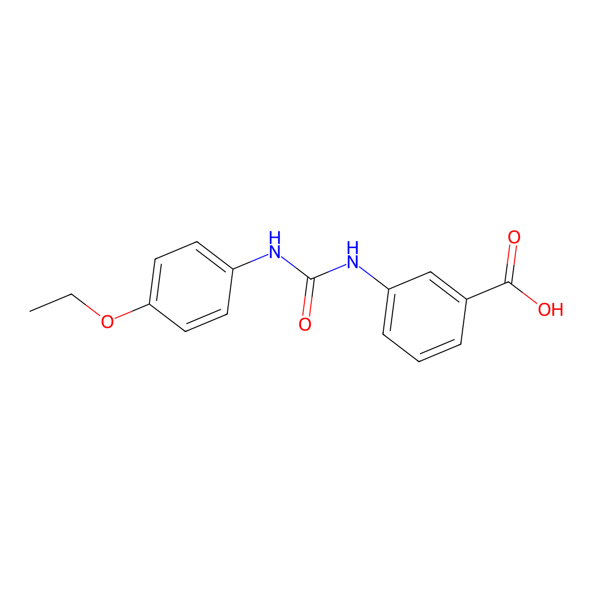 3-{[(4-Ethoxyphenyl)carbamoyl]amino}benzoic acid molecular structure, CAS 861237-09-4