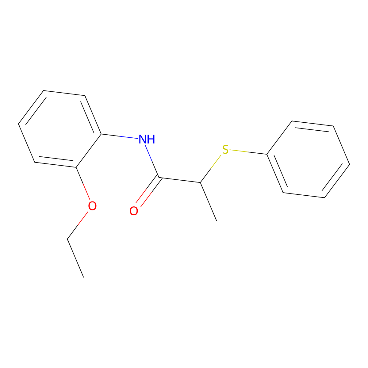 N-(2-ethoxyphenyl)-2-phenylsulfanylpropanamide molecular structure, CAS 861238-28-0