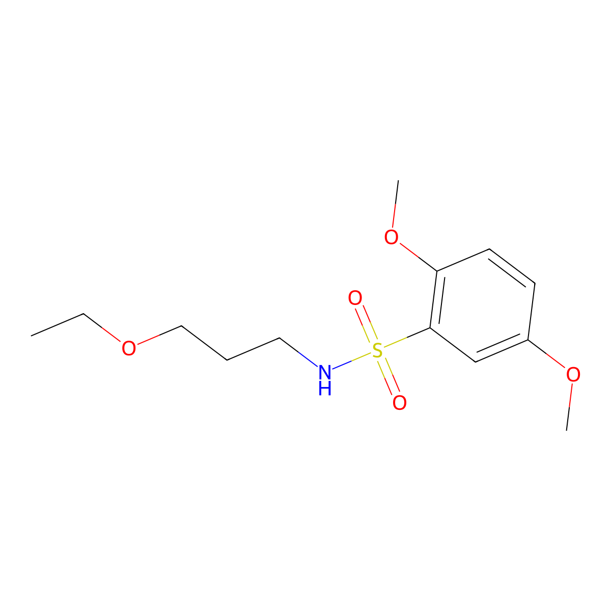 N-(3-ethoxypropyl)-2,5-dimethoxybenzenesulfonamide molecular structure, CAS 861239-47-6