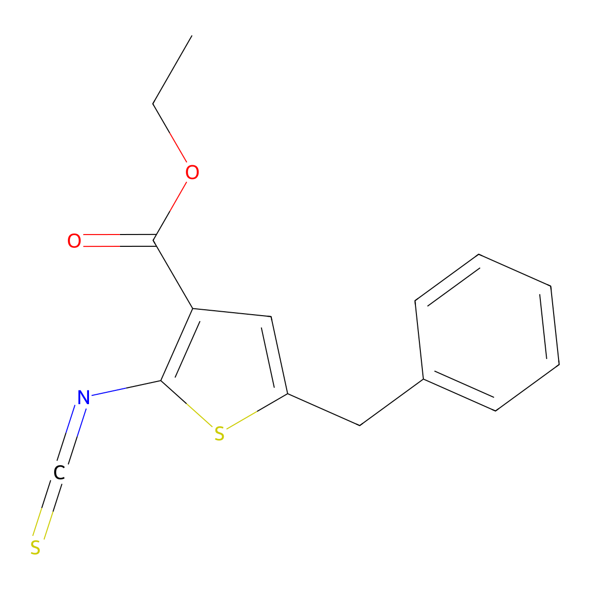 Ethyl 5-benzyl-2-isothiocyanatothiophene-3-carboxylate molecular structure, CAS 861239-51-2