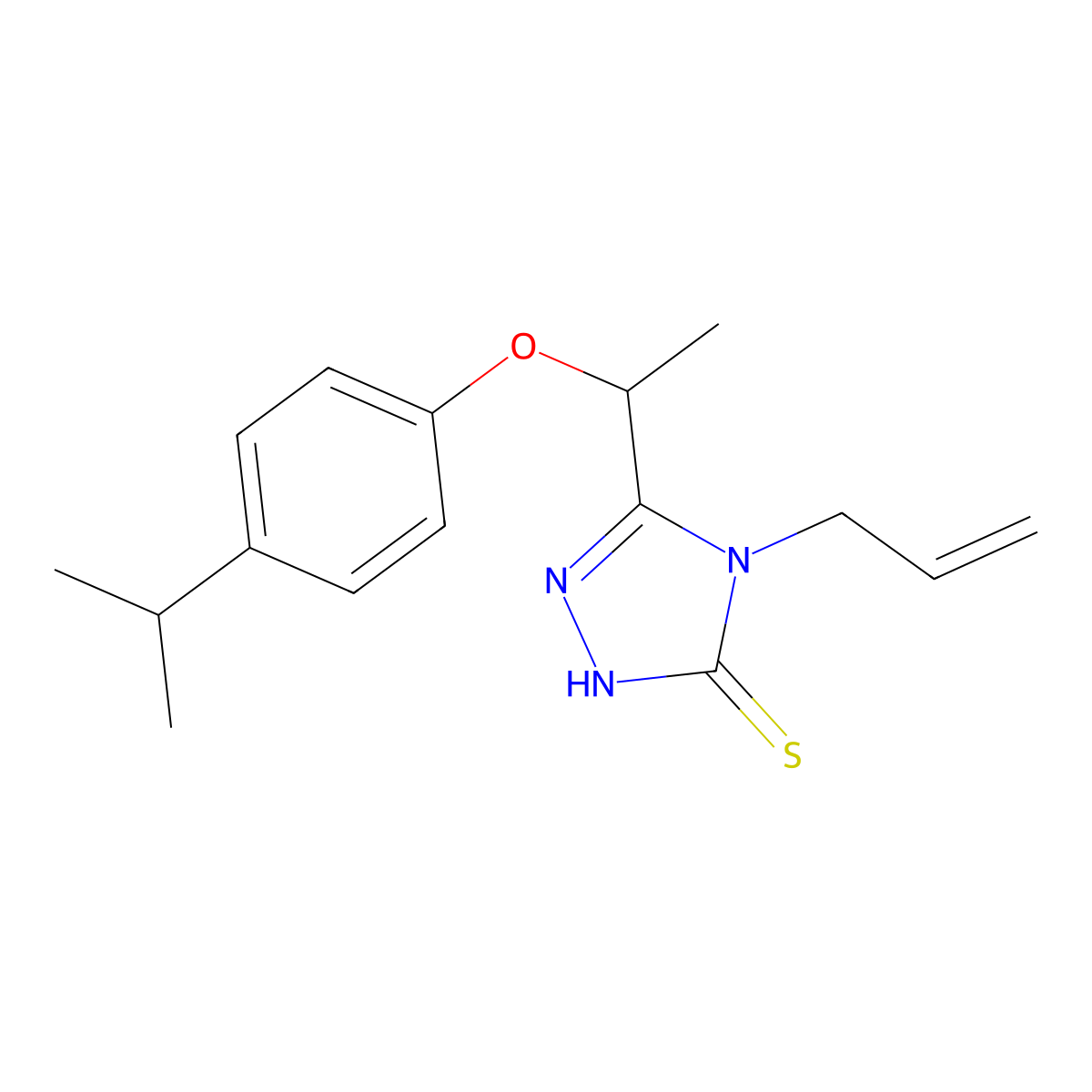 4-allyl-5-[1-(4-isopropylphenoxy)ethyl]-4H-1,2,4-triazole-3-thiol molecular structure, CAS 861239-71-6