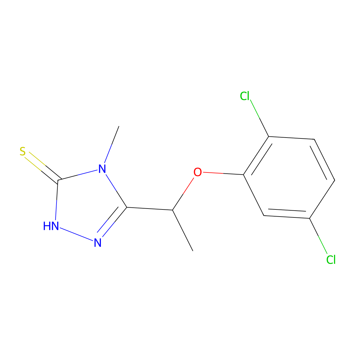 5-[1-(2,5-dichlorophenoxy)ethyl]-4-methyl-4H-1,2,4-triazole-3-thiol molecular structure, CAS 861240-04-2
