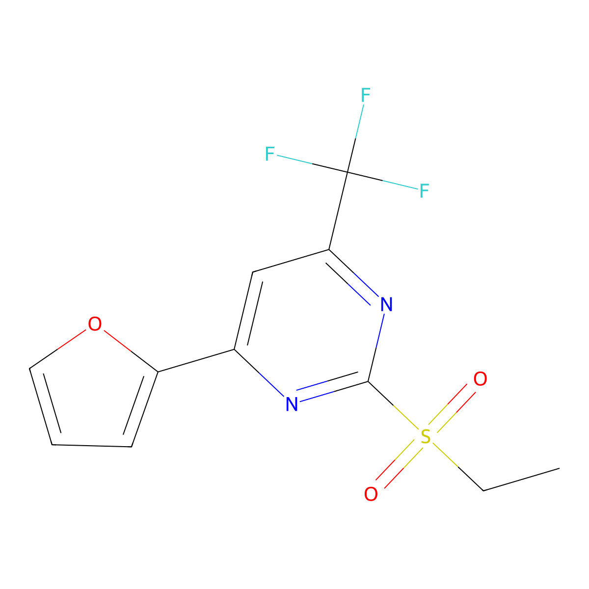 2-(Ethylsulfonyl)-4-(2-furyl)-6-(trifluoromethyl)pyrimidine molecular structure, CAS 861241-35-2