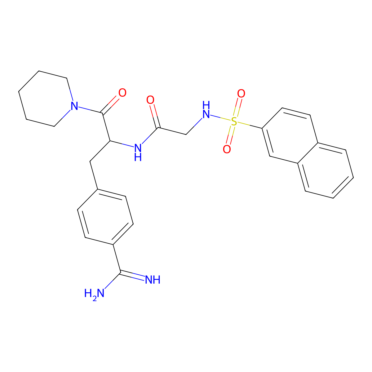 N(alpha)-(2-Naphthylsulfonylglycyl)-4-amidinophenylalanine piperidide molecular structure, CAS 86125-48-6