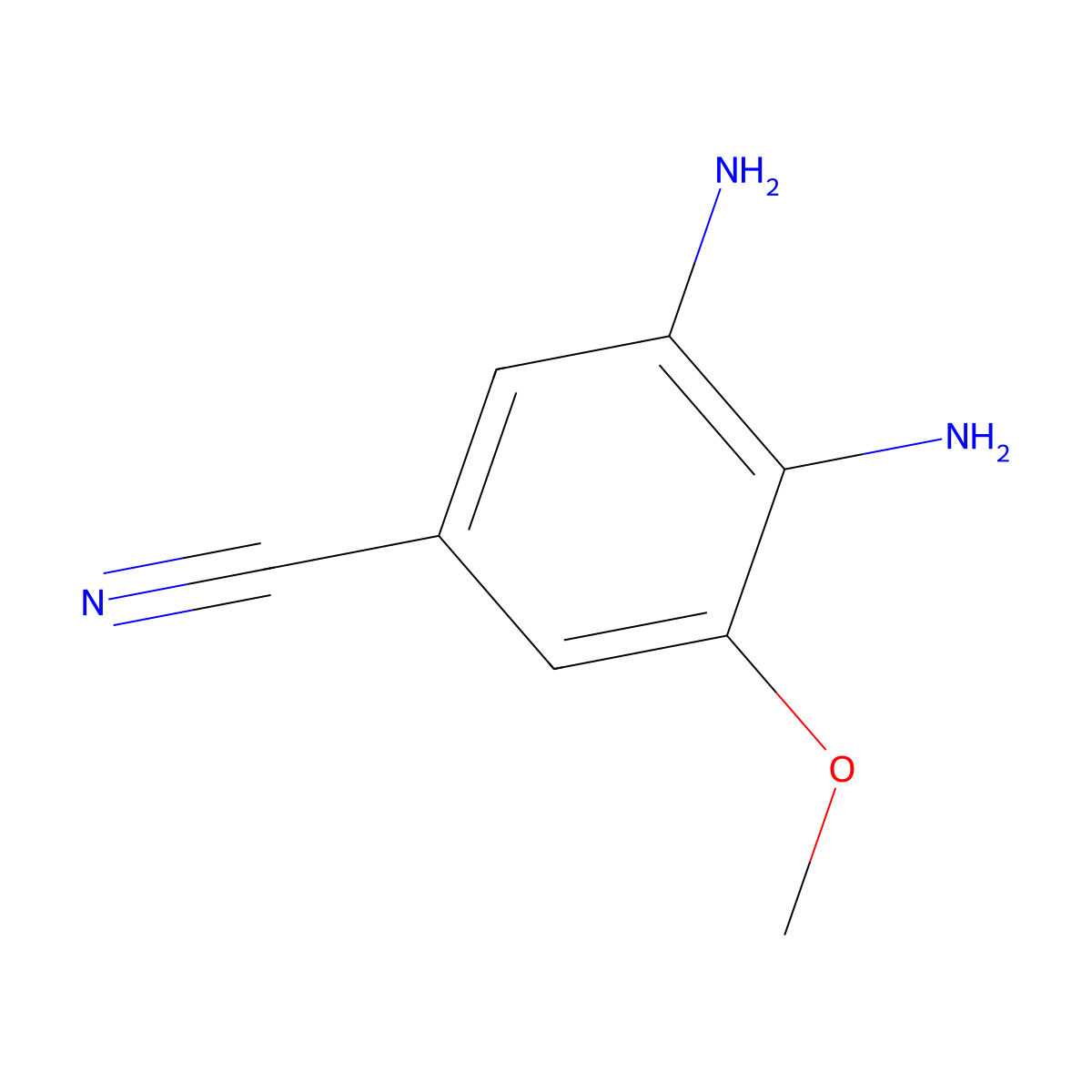 3,4-Diamino-5-methoxybenzonitrile molecular structure, CAS 861258-97-1