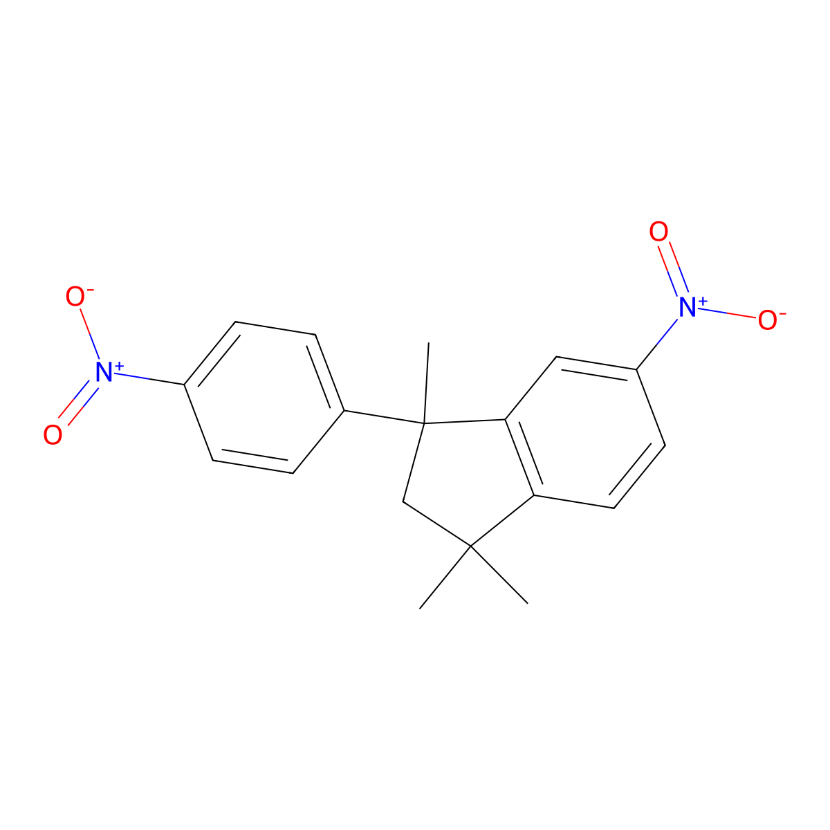 1,1,3-Trimethyl-5-nitro-3-(4-nitrophenyl)indane molecular structure, CAS 86126-32-1