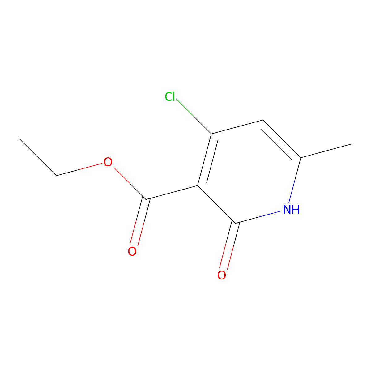 Ethyl 4-chloro-6-methyl-2-oxo-1,2-dihydropyridine-3-carboxylate molecular structure, CAS 86129-62-6
