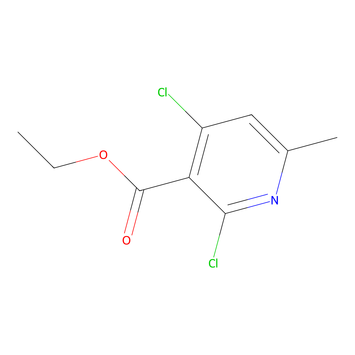 Ethyl 2,4-dichloro-6-methylnicotinate molecular structure, CAS 86129-63-7