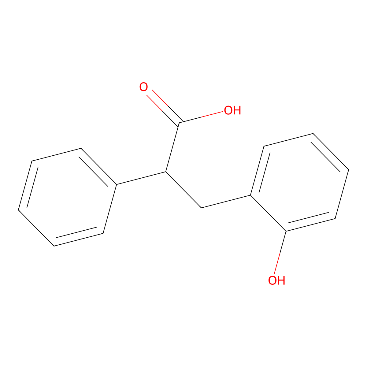 3-(2-Hydroxyphenyl)-2-phenylpropanoic acid molecular structure, CAS 861296-47-1