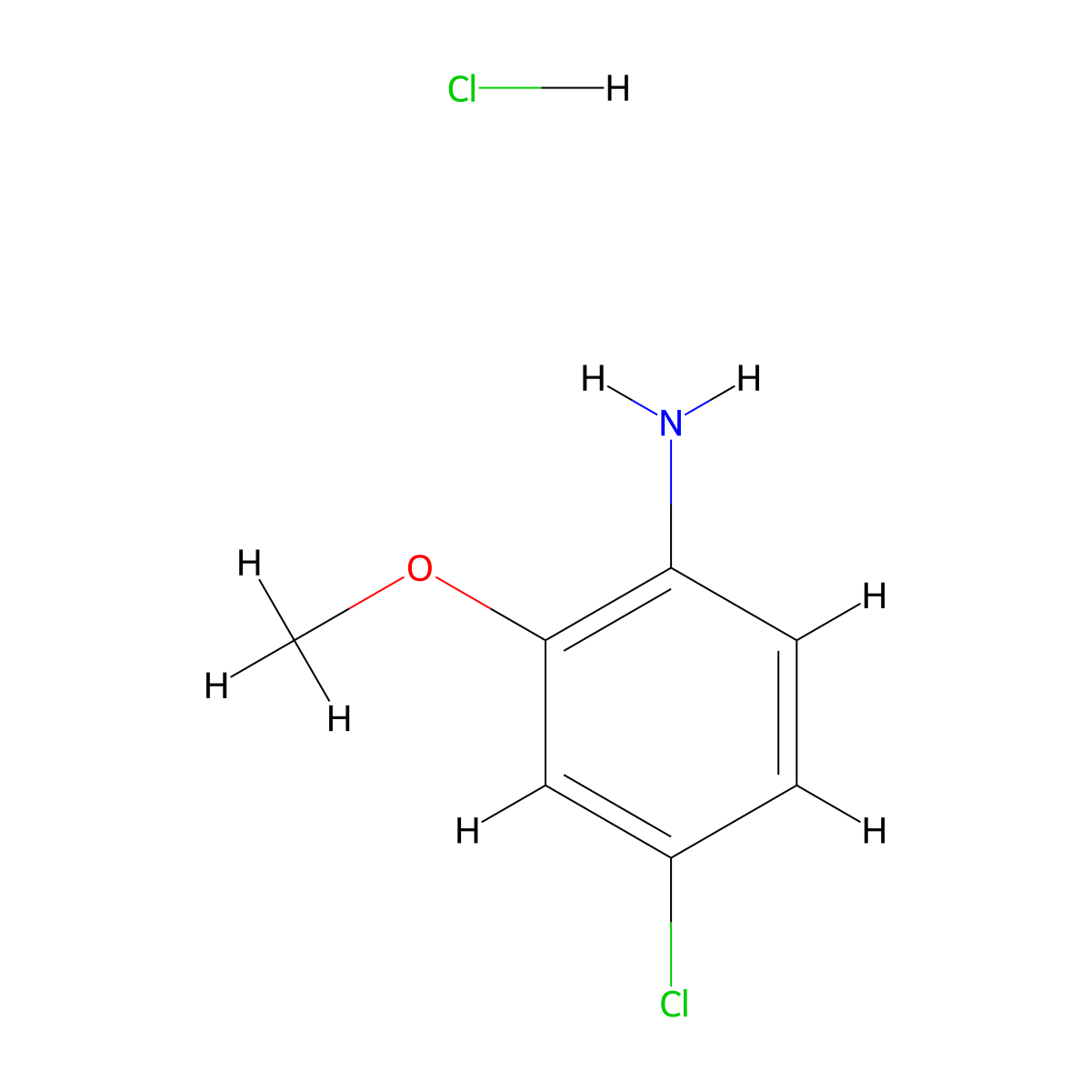 4-Chloro-2-methoxyaniline hydrochloride molecular structure, CAS 861299-14-1