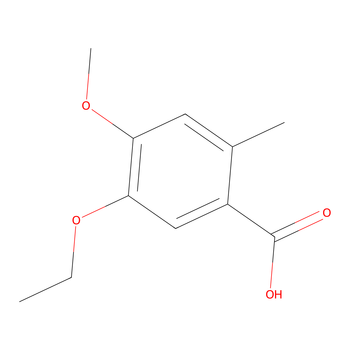5-Ethoxy-4-methoxy-2-methylbenzoic acid molecular structure, CAS 861299-18-5