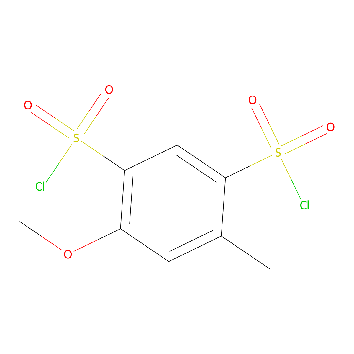4-Methoxy-6-methylbenzene-1,3-disulfonyl dichloride molecular structure, CAS 861304-53-2