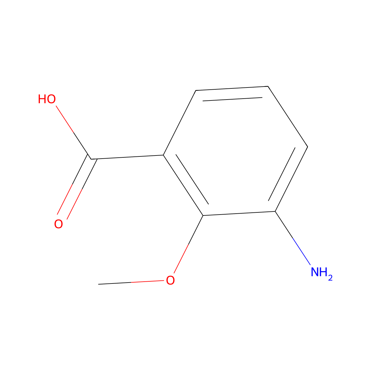 3-Amino-2-methoxybenzoic acid molecular structure, CAS 861306-04-9