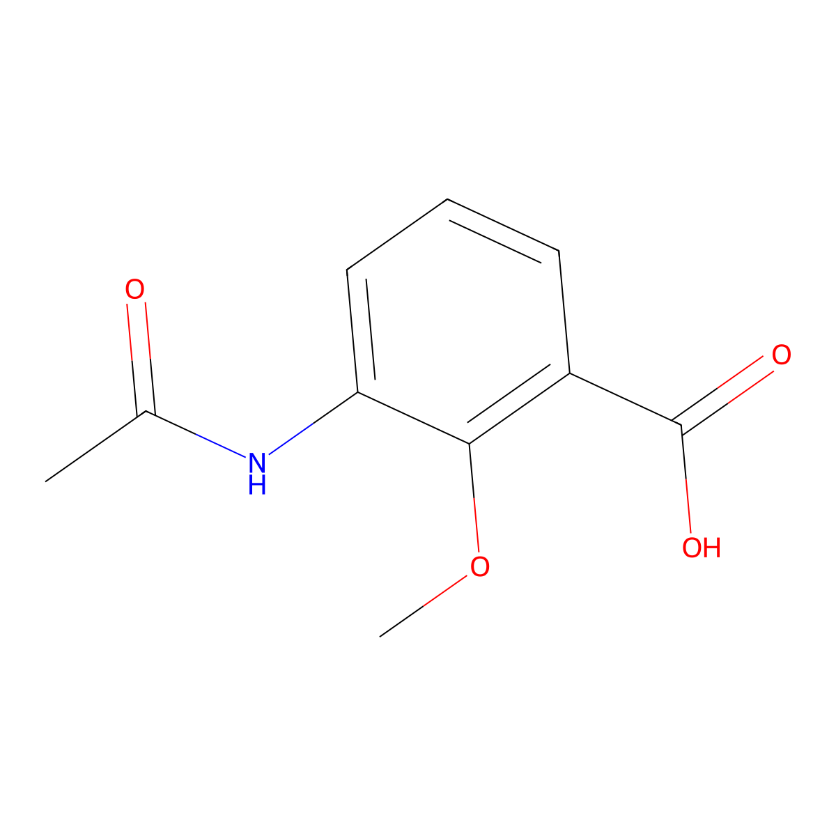 3-Acetamido-2-methoxybenzoic acid molecular structure, CAS 861306-07-2