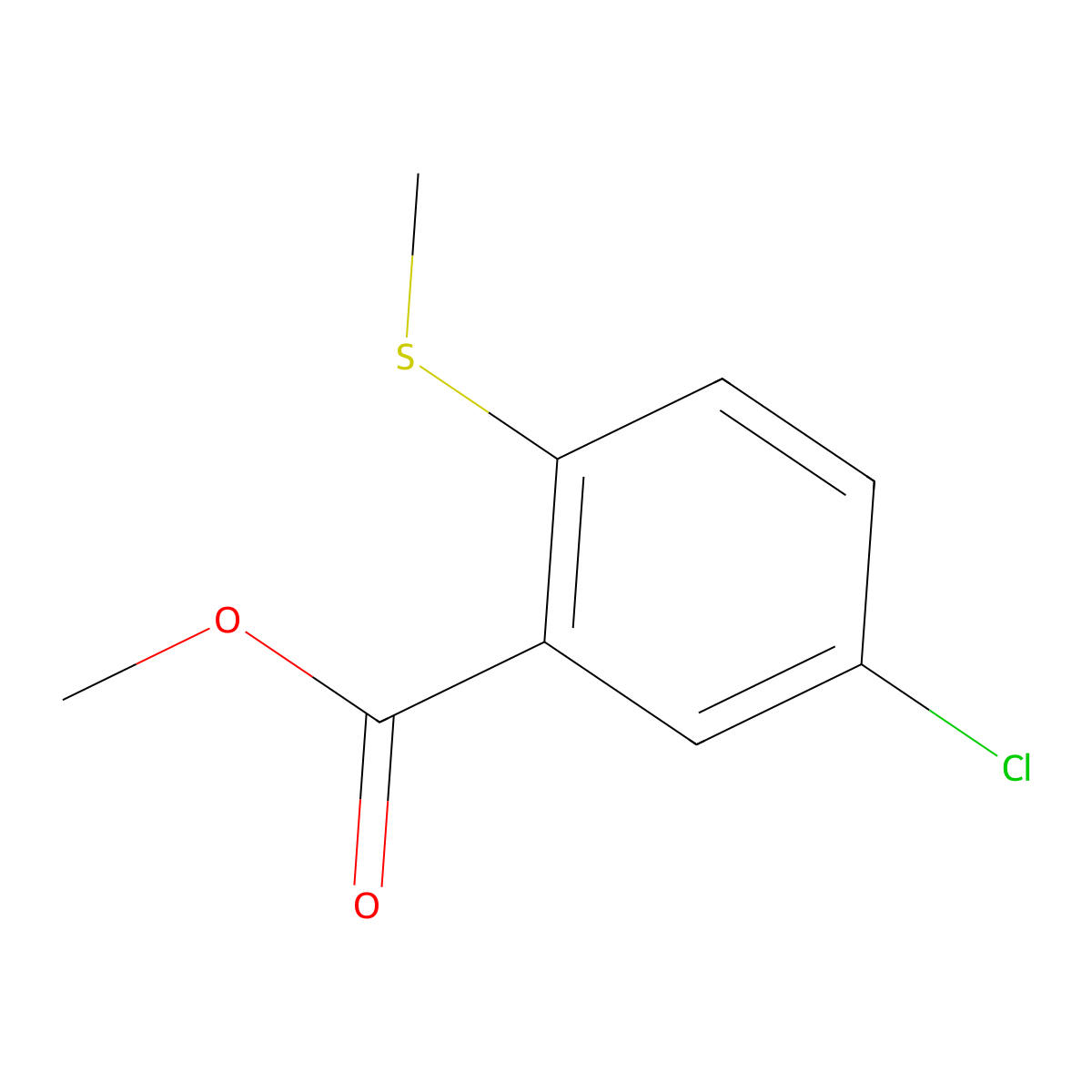 Methyl 5-chloro-2-(methylsulfanyl)benzoate molecular structure, CAS 861306-45-8