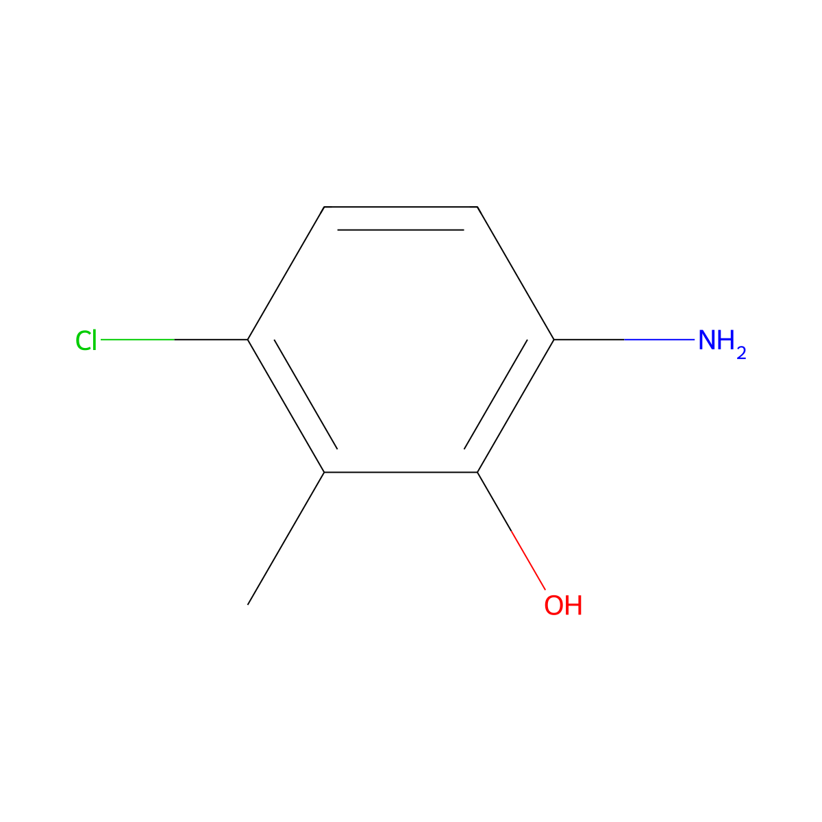 6-Amino-3-chloro-2-methylphenol molecular structure, CAS 861315-06-2