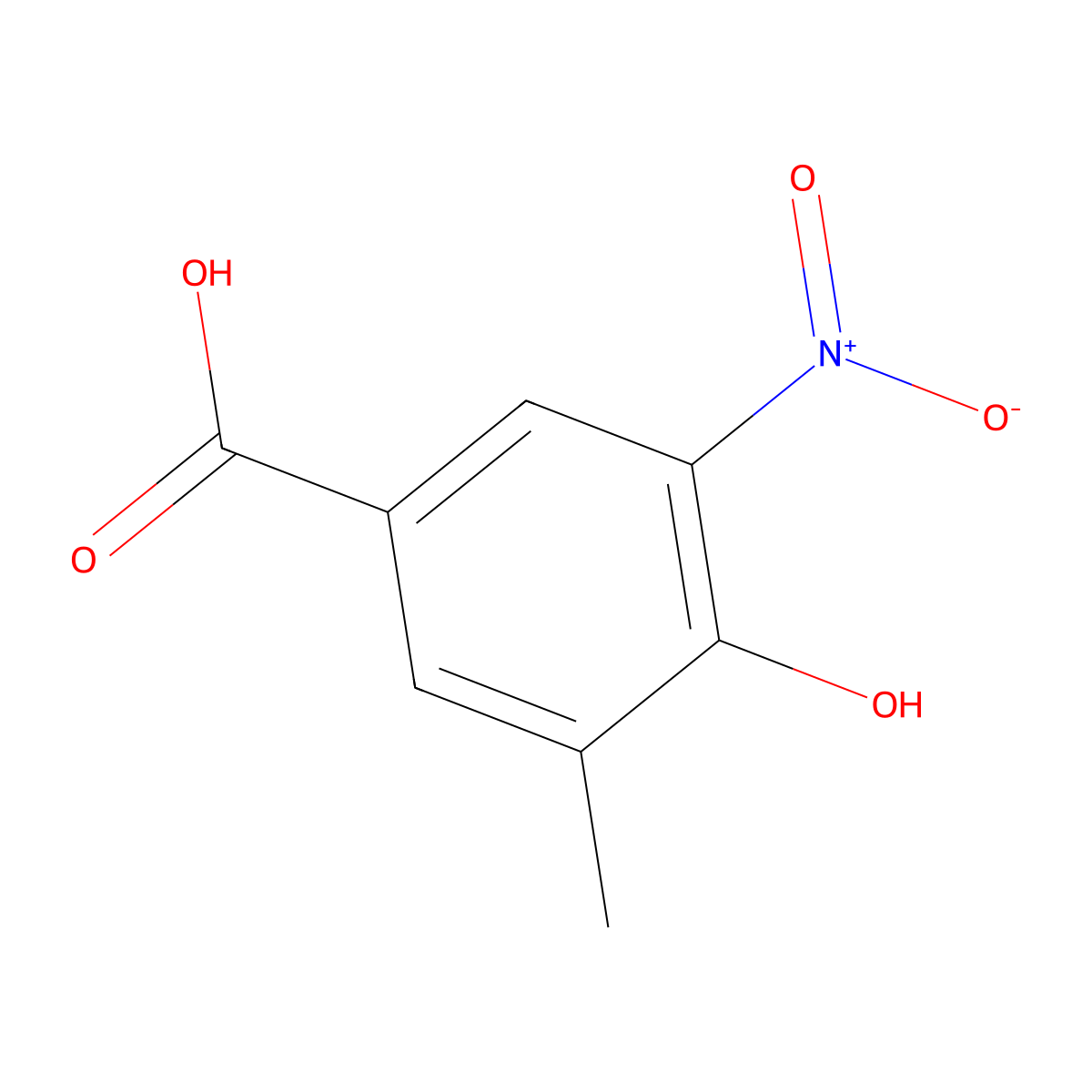 4-Hydroxy-3-methyl-5-nitrobenzoic acid molecular structure, CAS 861315-61-9