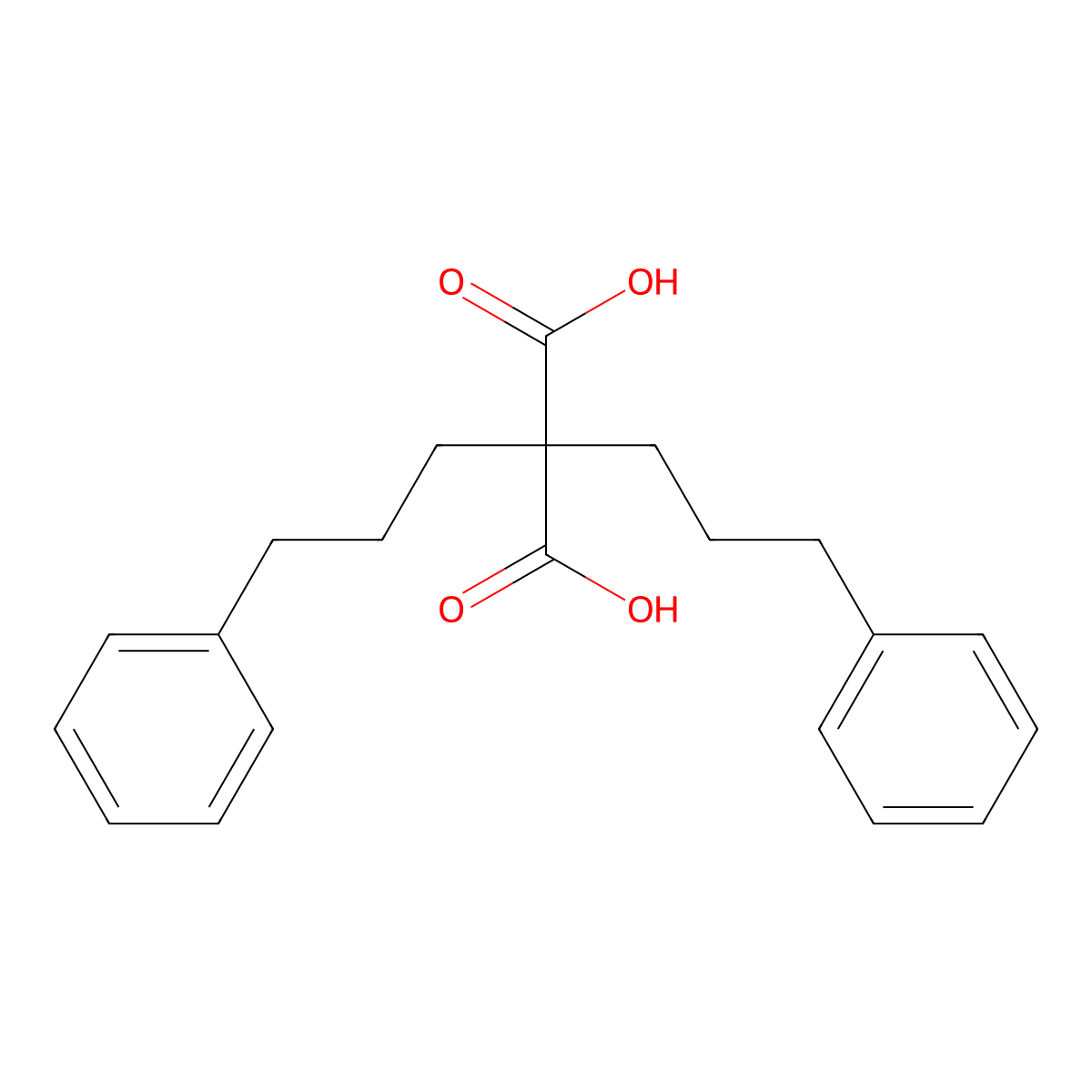 2,2-Bis(3-phenylpropyl)malonic acid molecular structure, CAS 861330-41-8
