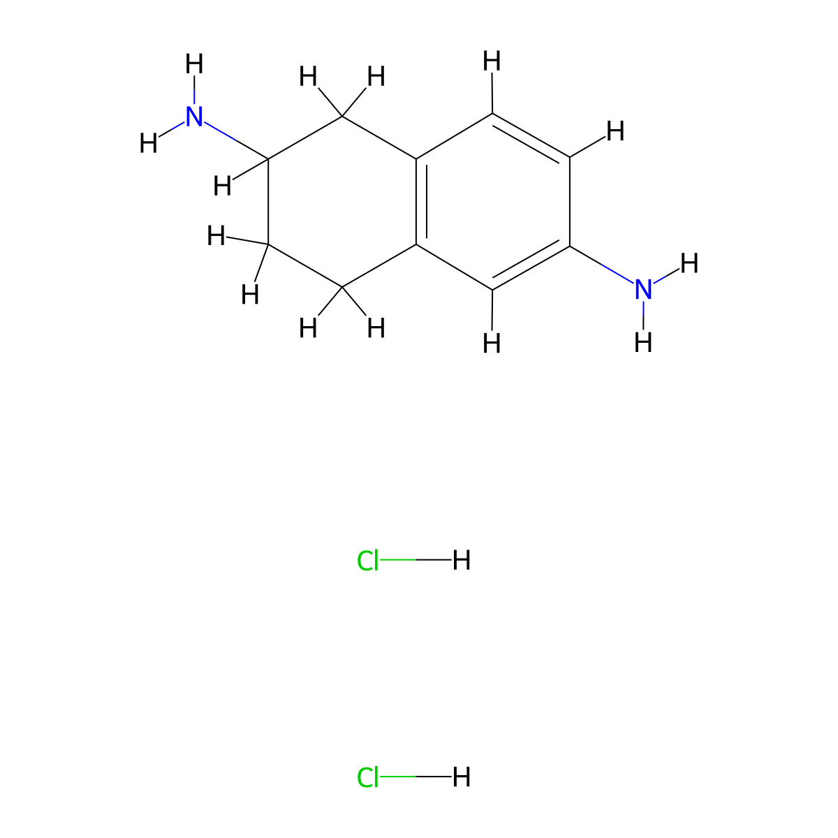 1,2,3,4-Tetrahydronaphthalene-2,6-diamine dihydrochloride molecular structure, CAS 861333-04-2