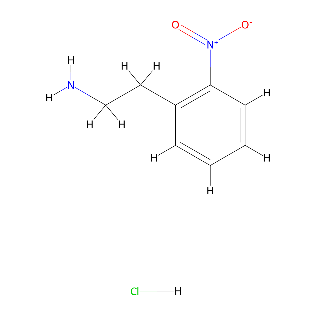 2-(2-Nitrophenyl)ethan-1-amine hydrochloride molecular structure, CAS 861337-74-8