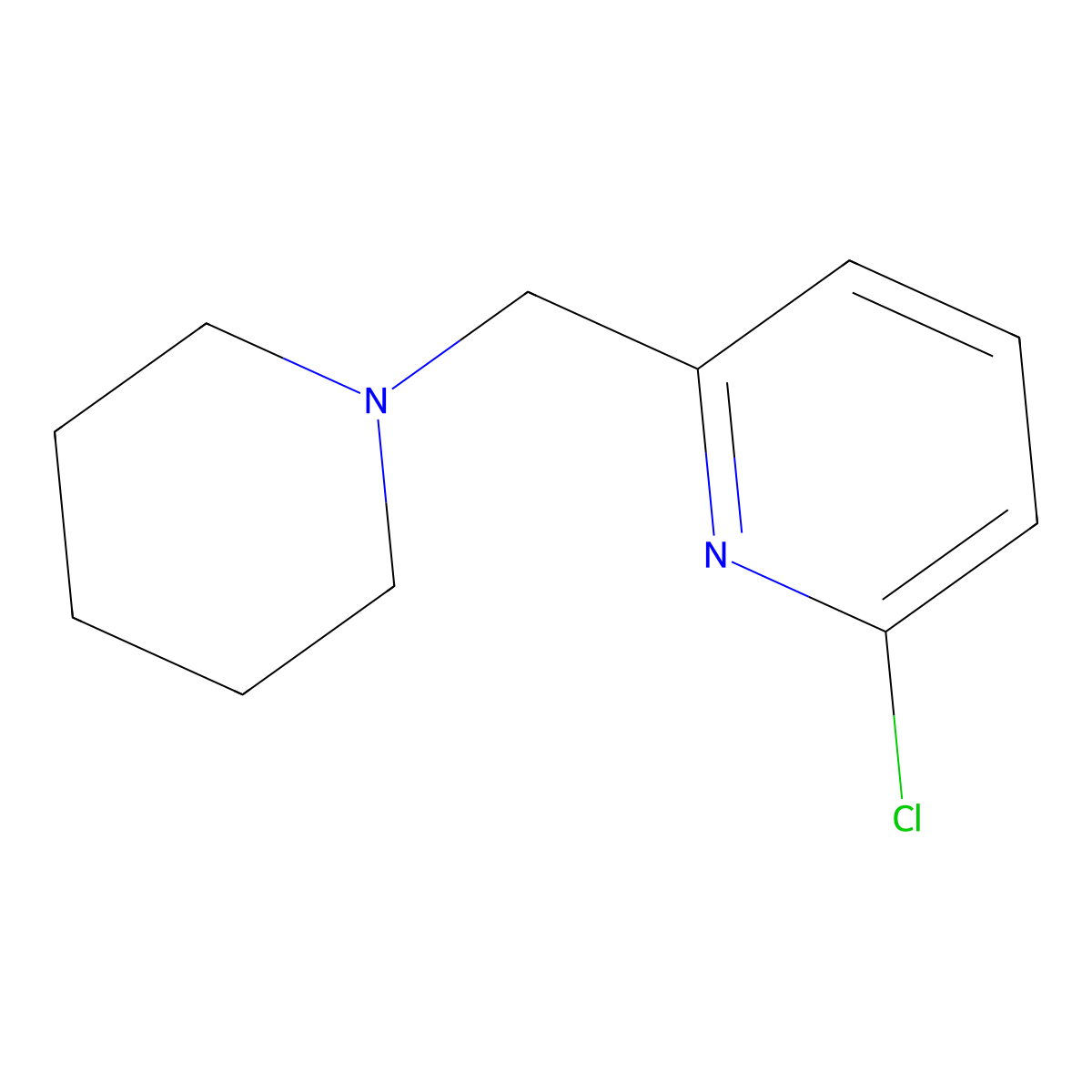 2-Chloro-6-(piperidin-1-ylmethyl)pyridine molecular structure, CAS 86134-64-7