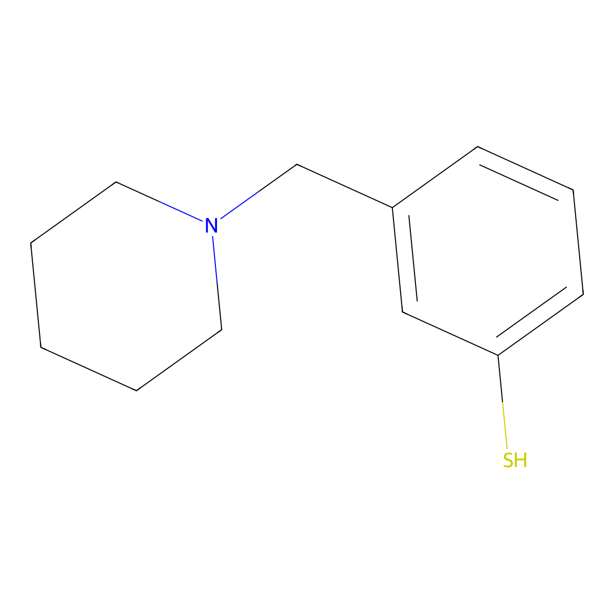 3-(Piperidin-1-ylmethyl)benzenethiol molecular structure, CAS 86134-70-5