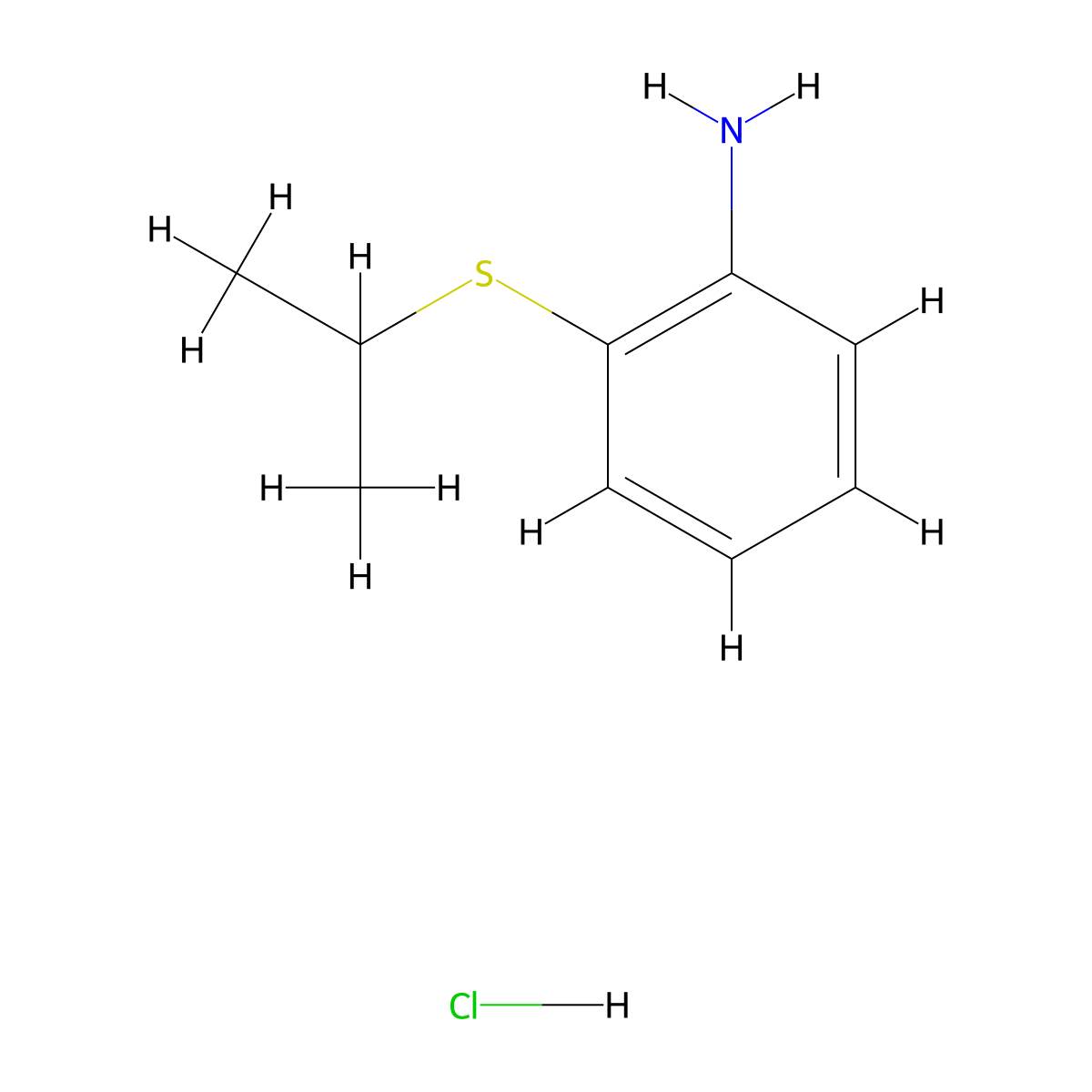 [2-(Isopropylthio)phenyl]amine hydrochloride molecular structure, CAS 861343-73-9