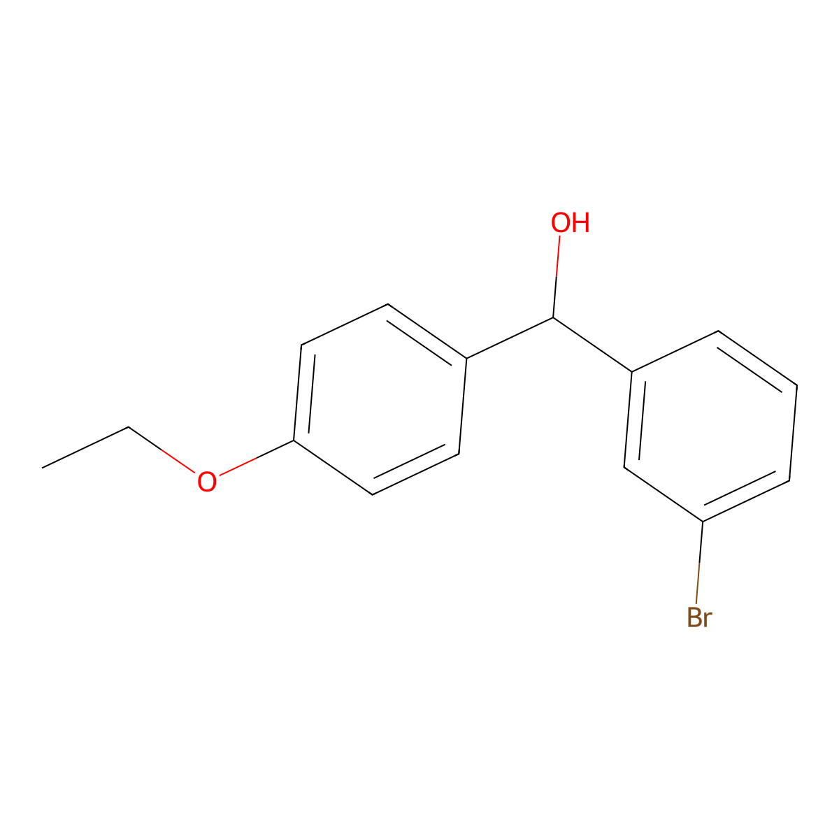 (3-Bromophenyl)(4-ethoxyphenyl)methanol molecular structure, CAS 861344-59-4