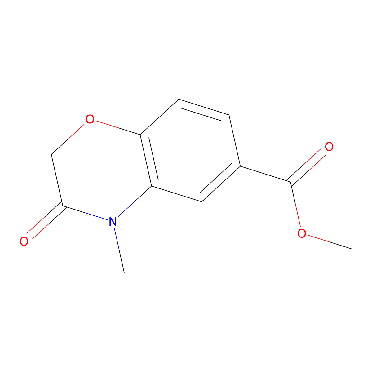 methyl 4-methyl-3-oxo-3,4-dihydro-2H-1,4-benzoxazine-6-carboxylate molecular structure, CAS 861348-36-9