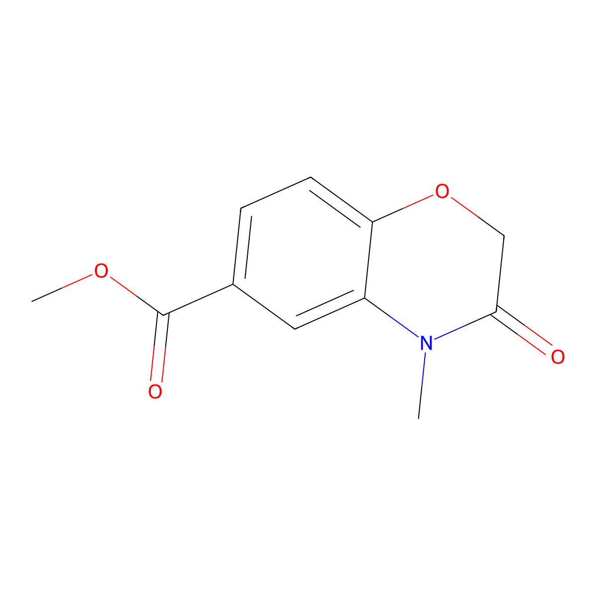 methyl 4-methyl-3-oxo-3,4-dihydro-2H-1,4-benzoxazine-6-carboxylate molecular structure, CAS 861348-36-9