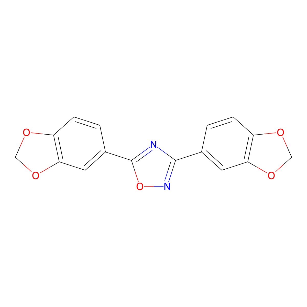 3,5-Bis(1,3-benzodioxol-5-yl)-1,2,4-oxadiazole molecular structure, CAS 861350-99-4