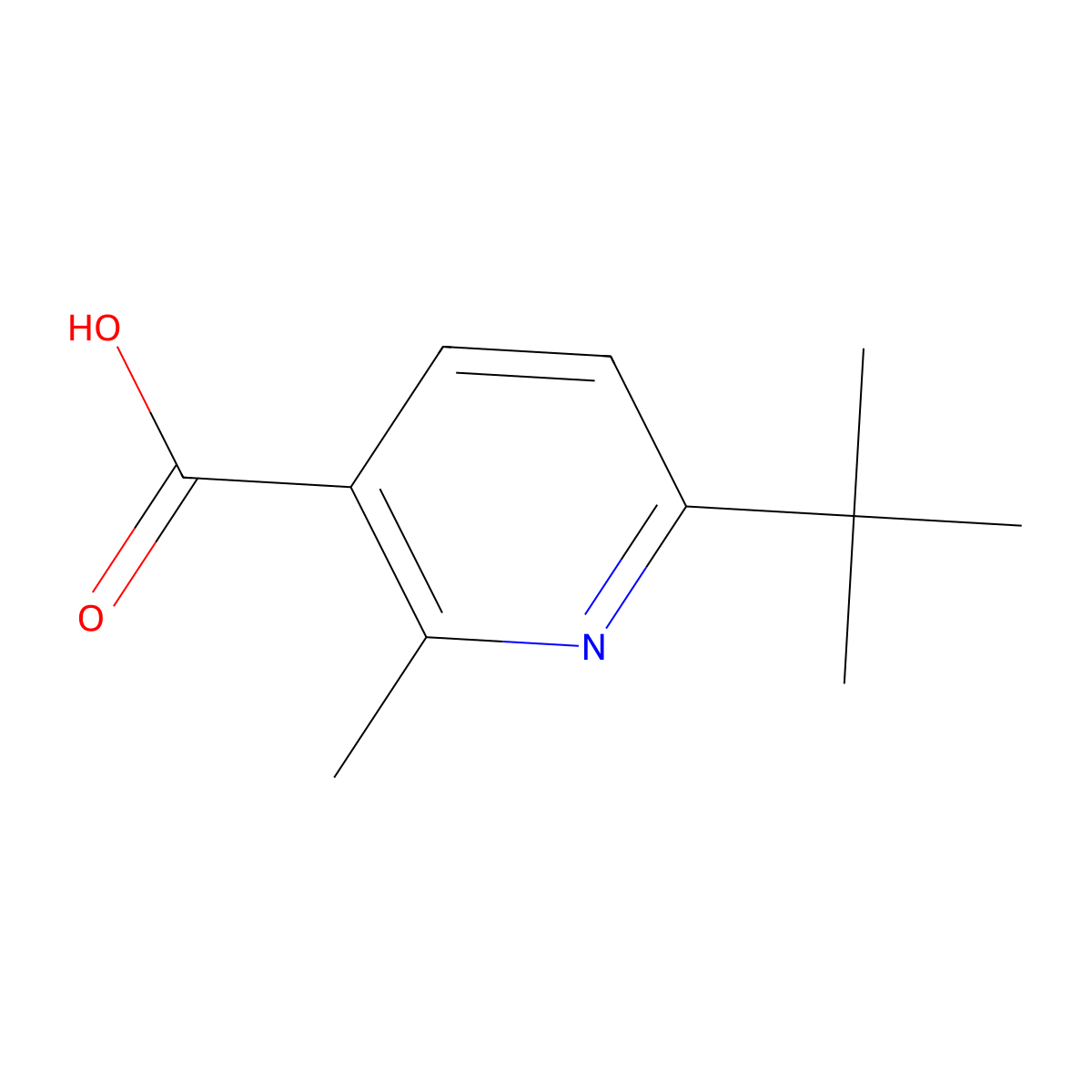 6-Tert-butyl-2-methylpyridine-3-carboxylic acid molecular structure, CAS 861352-04-7