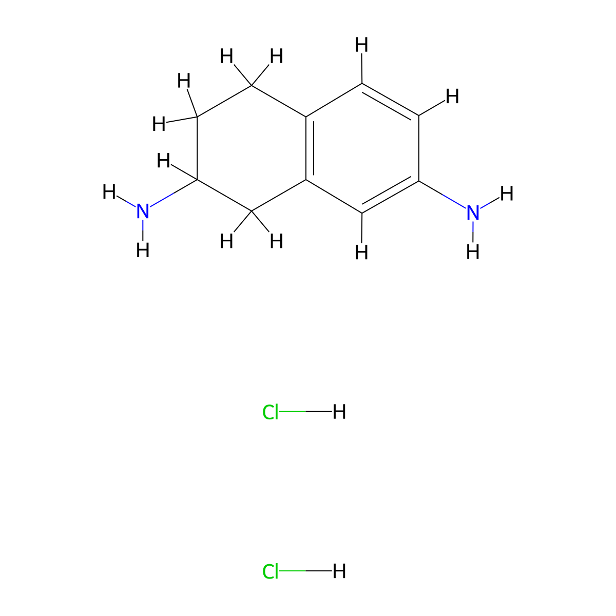 1,2,3,4-Tetrahydro-naphthalene-2,7-diamine dihydrochloride molecular structure, CAS 861352-50-3