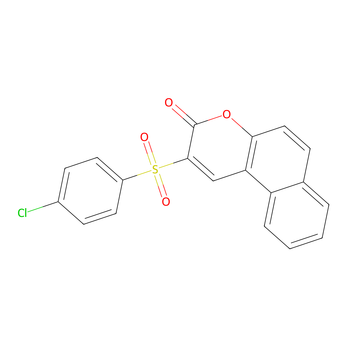 2-(4-Chlorophenyl)sulfonylbenzo[f]chromen-3-one molecular structure, CAS 861353-00-6