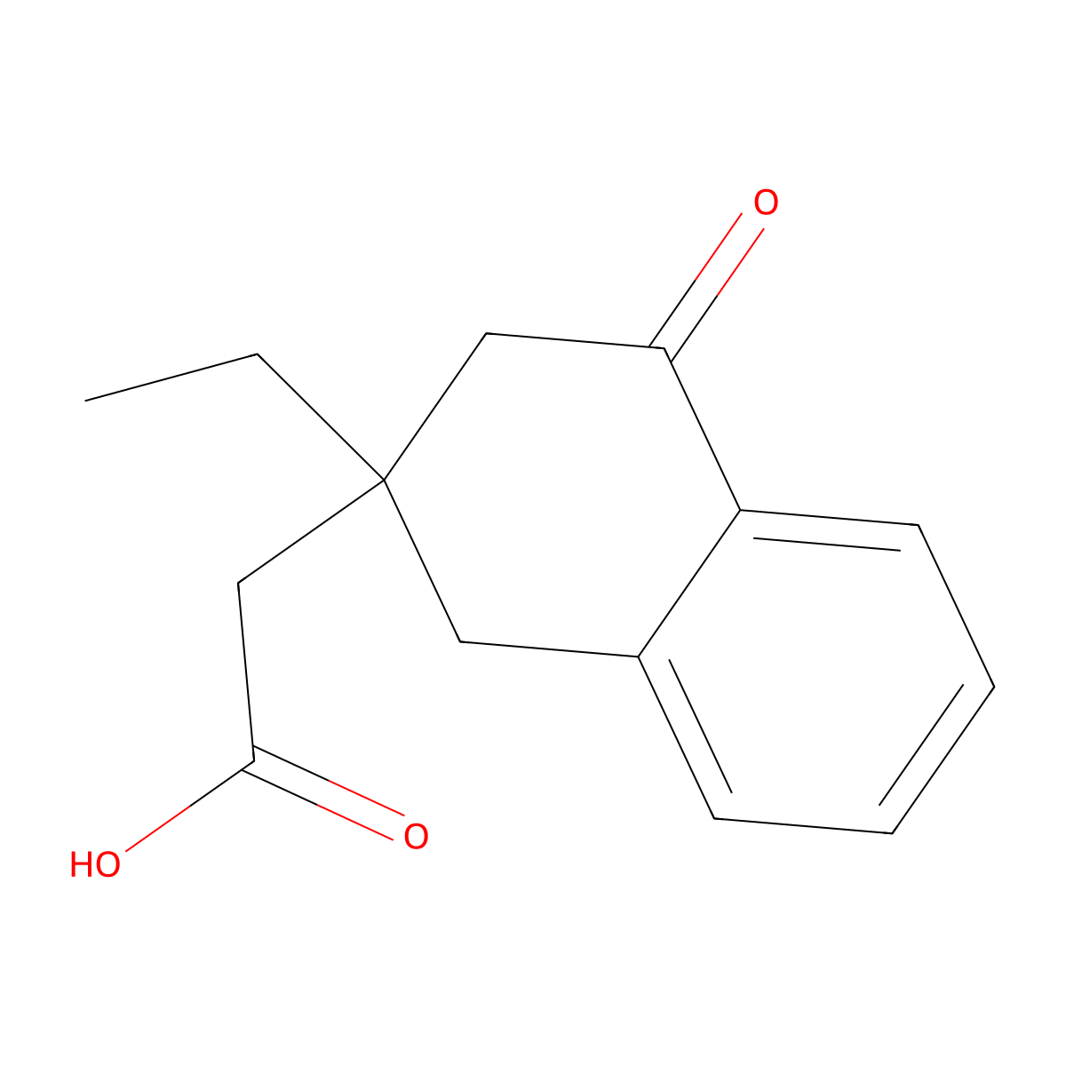 2-(2-Ethyl-4-oxo-1,2,3,4-tetrahydronaphthalen-2-yl)acetic acid molecular structure, CAS 861355-13-7