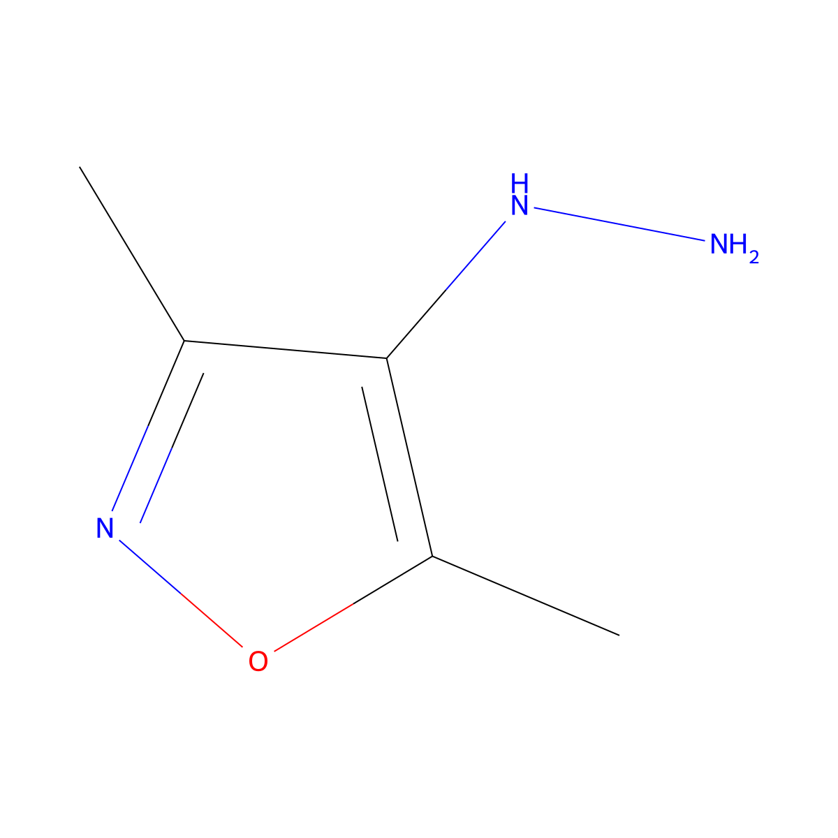 4-Hydrazinyl-3,5-dimethyl-1,2-oxazole molecular structure, CAS 861358-33-0
