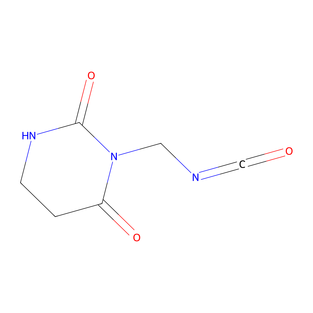 3-(Isocyanatomethyl)-1,3-diazinane-2,4-dione molecular structure, CAS 861359-45-7