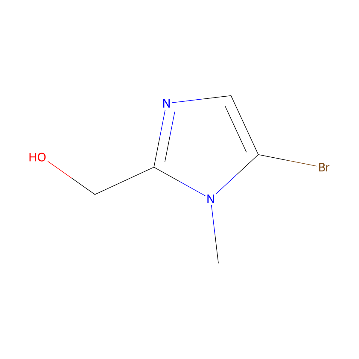 (5-bromo-1-methyl-1H-imidazol-2-yl)methanol molecular structure, CAS 861362-06-3