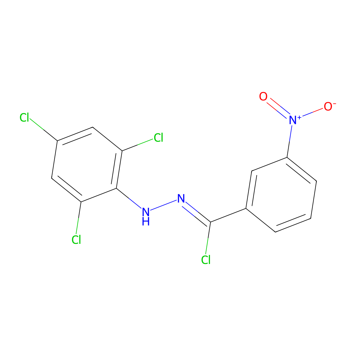 N-(2,4,6-Trichlorophenyl)-3-nitrobenzenecarbohydrazonoyl chloride molecular structure, CAS 861363-66-8