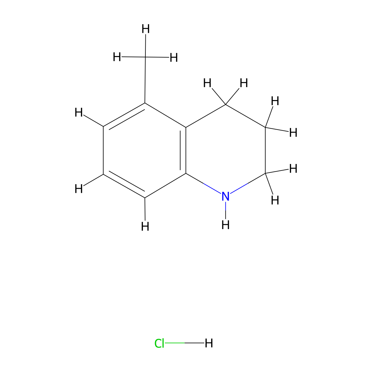5-Methyl-1,2,3,4-tetrahydroquinoline hydrochloride molecular structure, CAS 861368-85-6