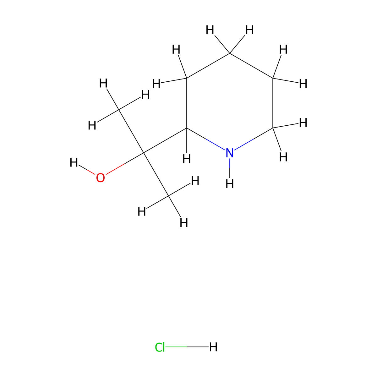 2-(Piperidin-2-yl)propan-2-ol hydrochloride molecular structure, CAS 861370-82-3