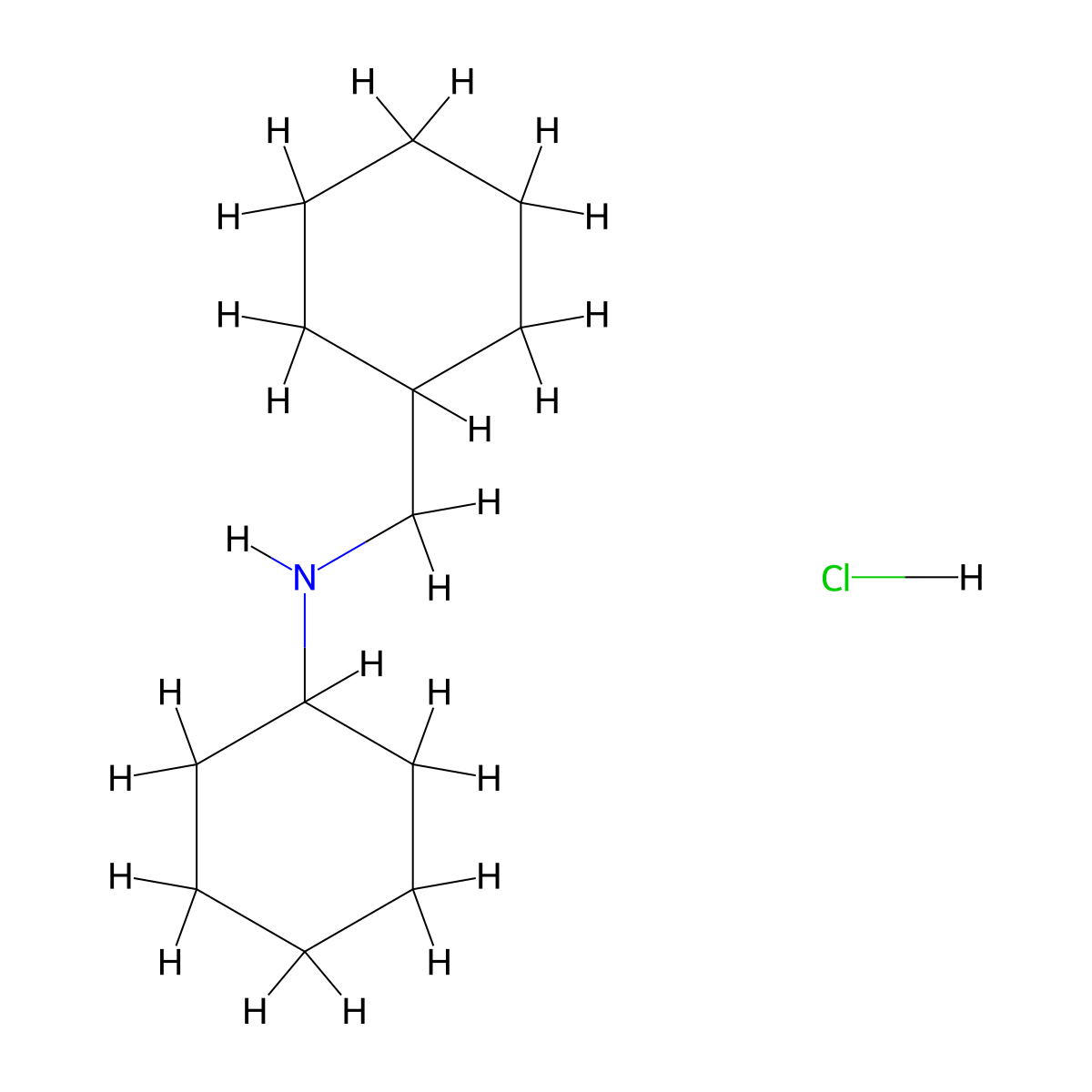 N-(Cyclohexylmethyl)cyclohexanamine hydrochloride molecular structure, CAS 861372-11-4