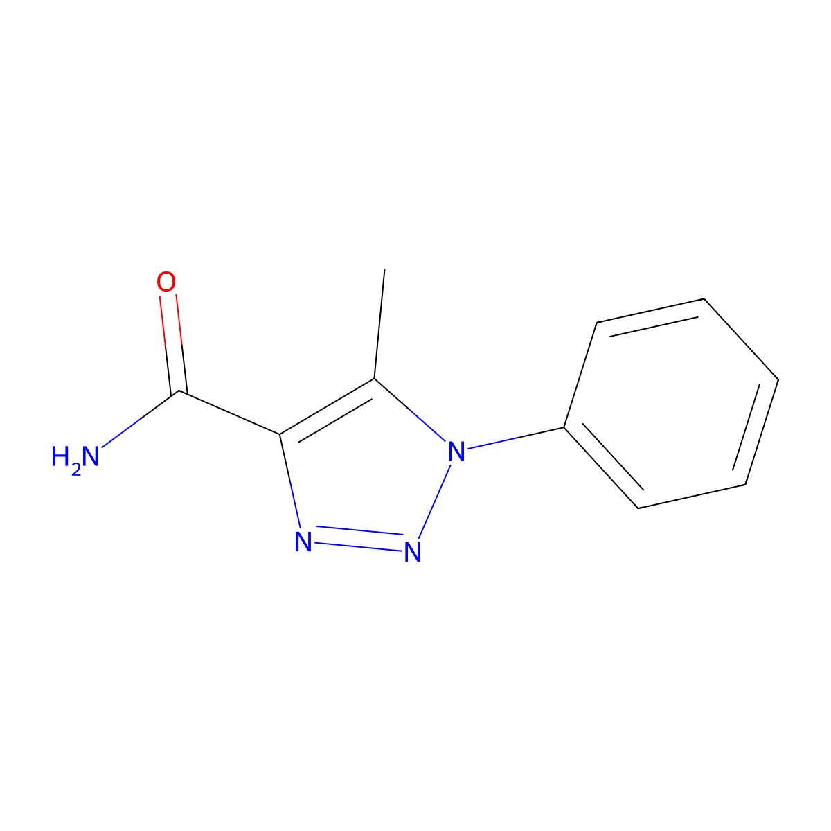 5-methyl-1-phenyl-1H-1,2,3-triazole-4-carboxamide molecular structure, CAS 861378-09-8