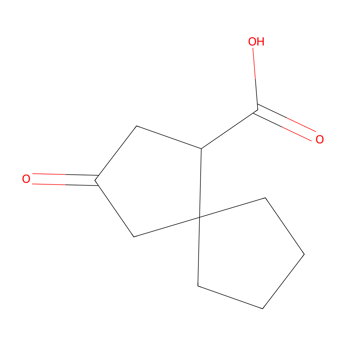 3-Oxospiro[4.4]nonane-1-carboxylic acid molecular structure, CAS 861378-35-0
