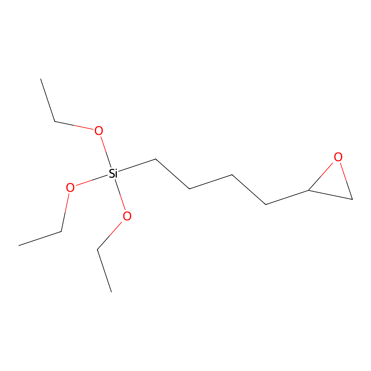 5,6-Epoxyhexyltriethoxysilane molecular structure, CAS 86138-01-4