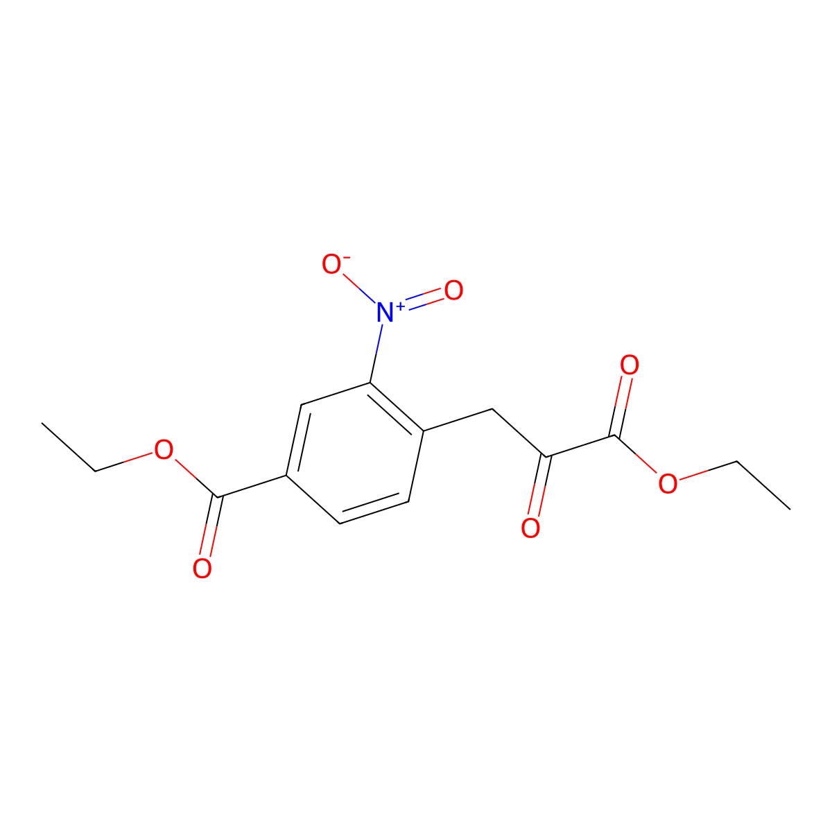 Ethyl 4-(3-ethoxy-2,3-dioxopropyl)-3-nitrobenzoate molecular structure, CAS 861384-91-0
