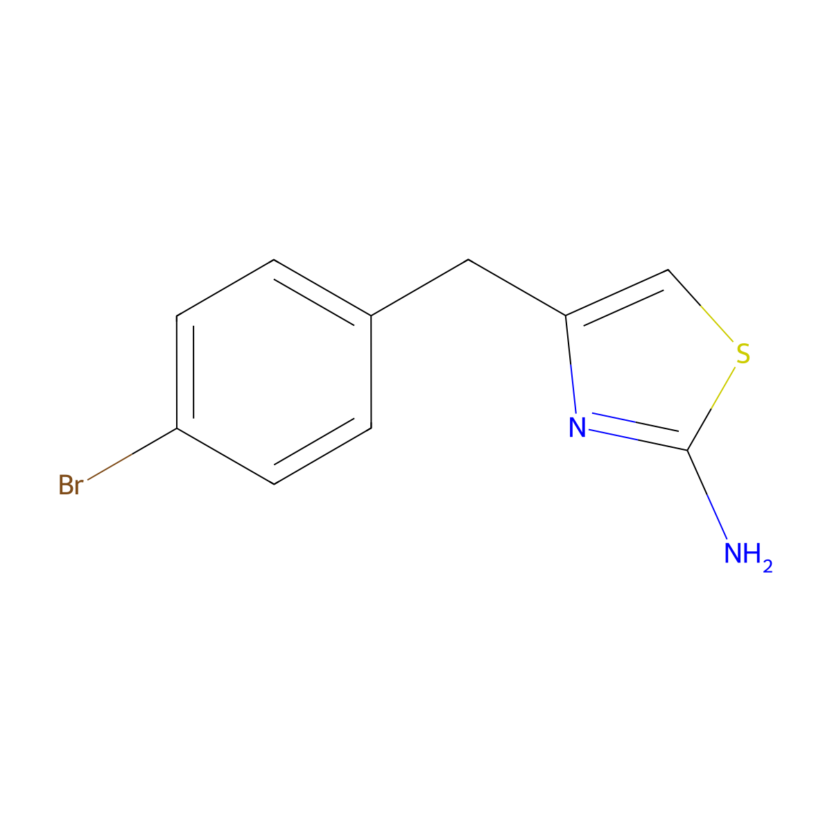 4-[(4-Bromophenyl)methyl]-1,3-thiazol-2-amine molecular structure, CAS 861387-13-5