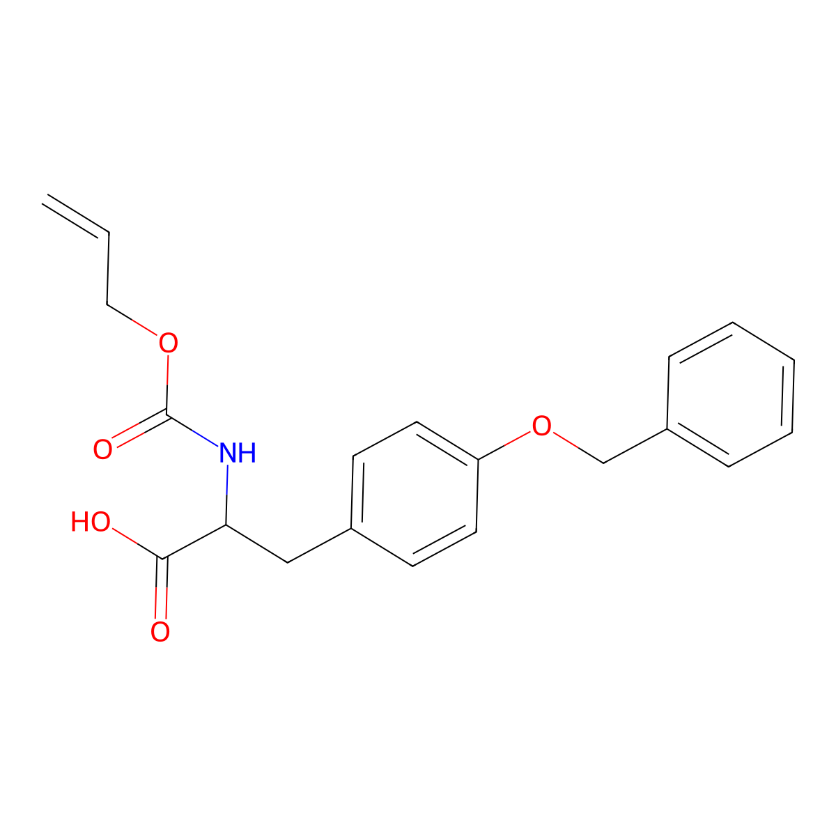 (2R)-3-[4-(benzyloxy)phenyl]-2-{[(prop-2-en-1-yloxy)carbonyl]amino}propanoic acid molecular structure, CAS 861387-32-8