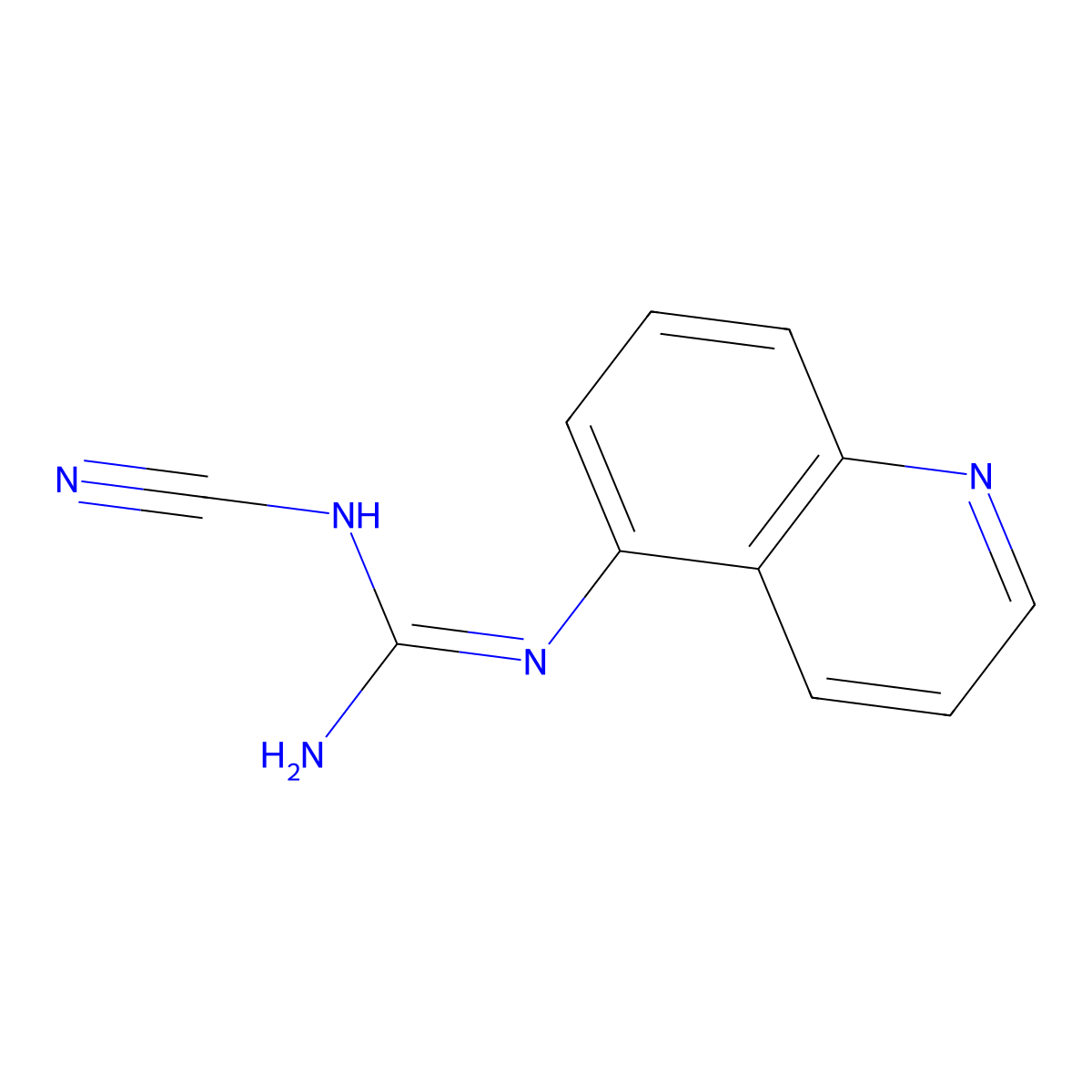 (E)-2-cyano-1-(quinolin-5-yl)guanidine molecular structure, CAS 861393-75-1
