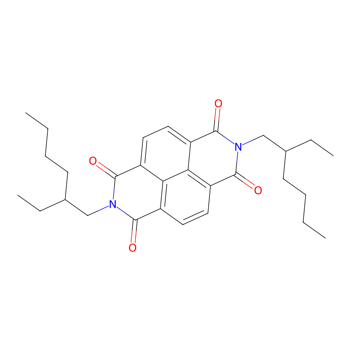 2,7-Bis(2-ethylhexyl)benzo[lmn][3,8]phenanthroline-1,3,6,8(2H,7H)-tetraone molecular structure, CAS 861402-48-4
